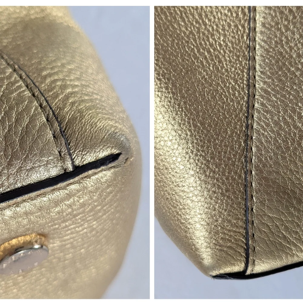 Michael Kors Rilley Gold Leather Convertible Bag